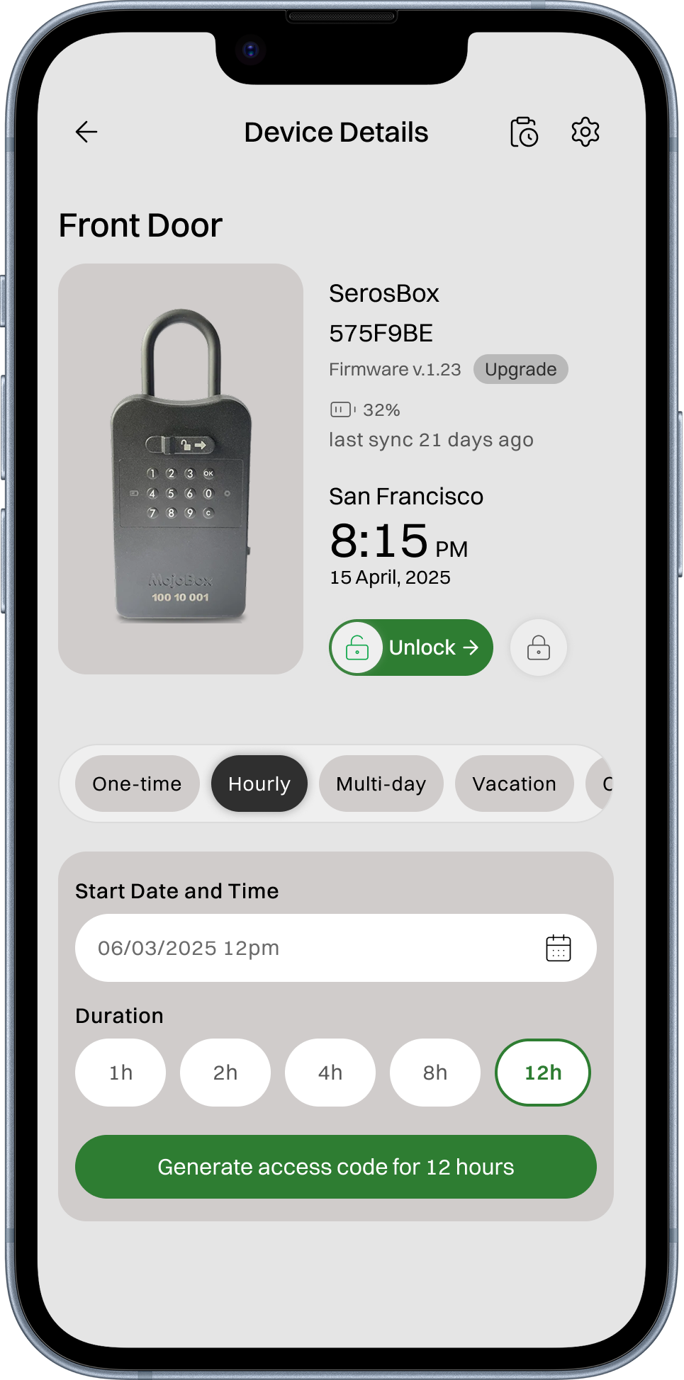 Seros mobile — device details